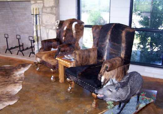 Guest Chairs and Fireplace